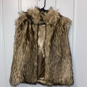 Brown fur vest